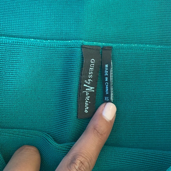 GREEN BANDAGE MARCIANO MINI SKIRT - Picture 2 of 3